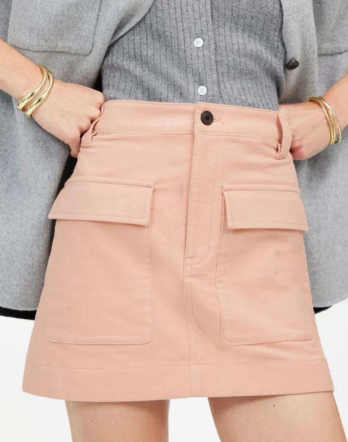 Madewell Utility Mini Skirt In Moleskin Pale Blush Women Skirts