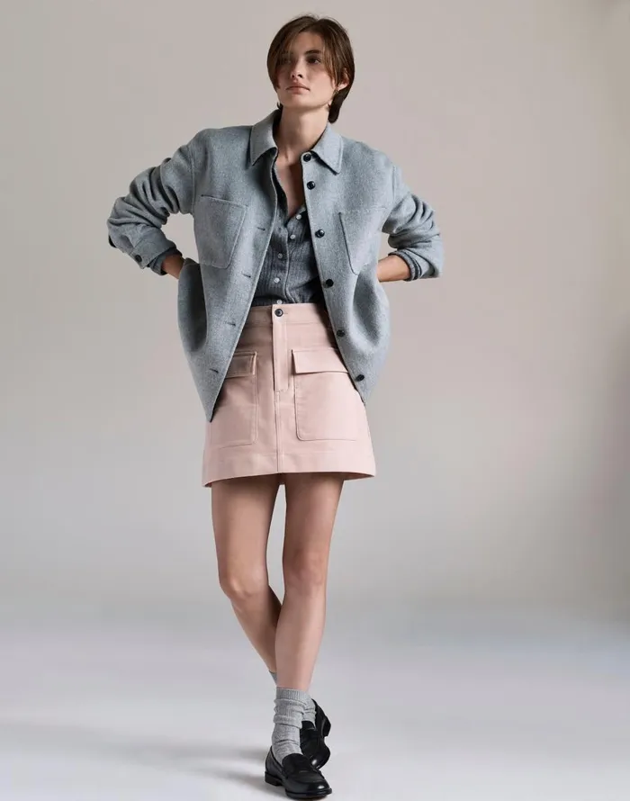 Madewell Utility Mini Skirt In Moleskin Pale Blush Women Skirts