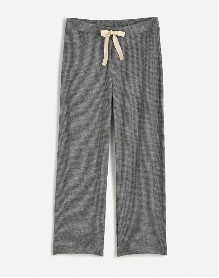 Madewell WaffleKnit StraightLeg Sweatpants Hthr Charcoal Women Matching Sets