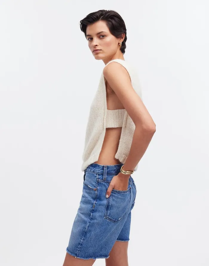 Madewell Yanawara Munasiri Llama Vest Ivory White Women Sweaters