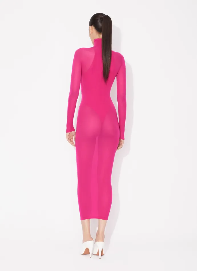 Magenta Fitted Dress In Fine Knit Women Alaa Dresses