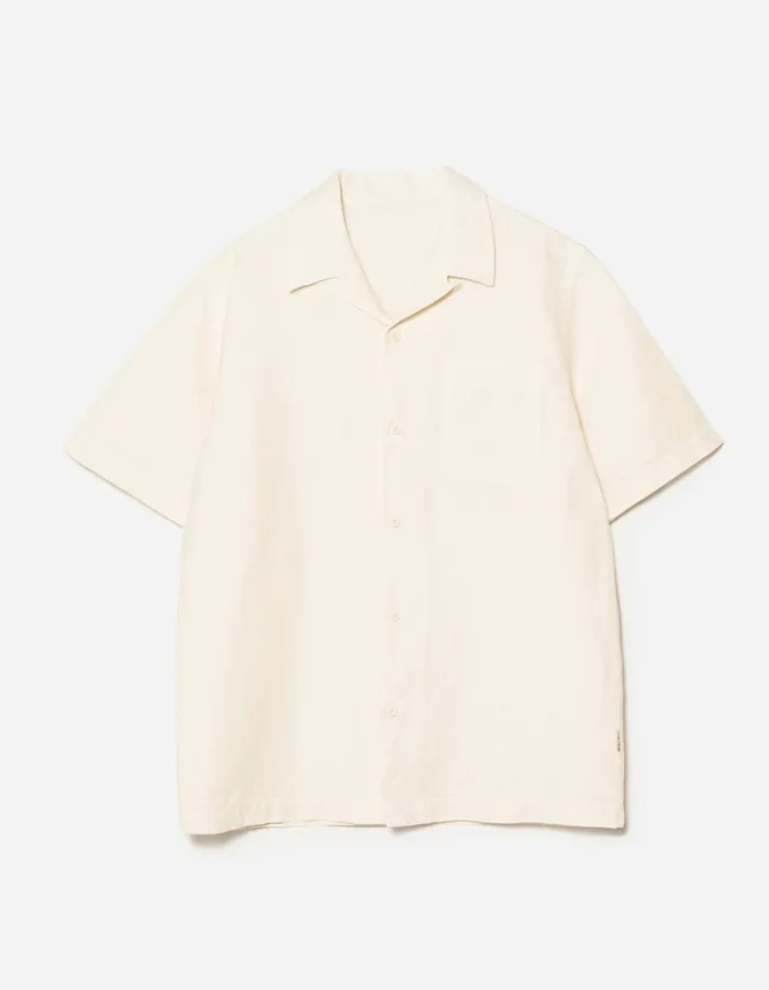 Maharishi Short Sleeve Shirts 5211 Hemp Camp Collar Shirt Ecru 8211 Men