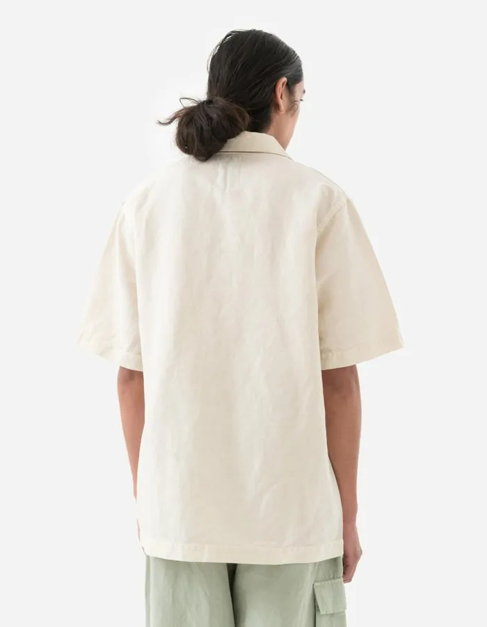 Maharishi Short Sleeve Shirts 5211 Hemp Camp Collar Shirt Ecru 8211 Men Maharishi Short Sleeve Shirts 5211 Hemp Camp Collar Shirt Ecru 8211 Men