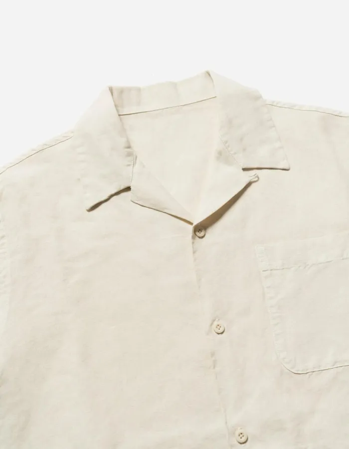 Maharishi Short Sleeve Shirts 5211 Hemp Camp Collar Shirt Ecru 8211 Men Maharishi Short Sleeve Shirts 5211 Hemp Camp Collar Shirt Ecru 8211 Men