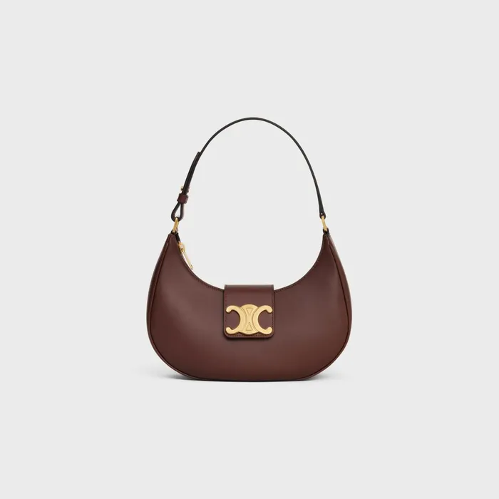 Medium Ava Triomphe Bag In Smooth Calfskin Chestnut Women CELINE AVA TRIOMPHE