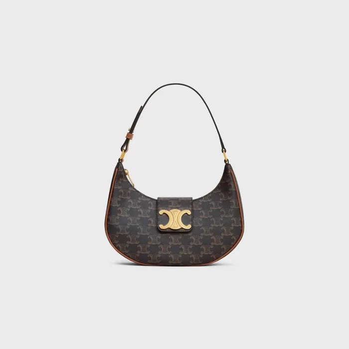 Medium Ava Triomphe Bag In Triomphe Canvas And Calfskin Tan Women CELINE AVA TRIOMPHE Medium Ava Triomphe Bag In Triomphe Canvas And Calfskin Tan Women CELINE AVA TRIOMPHE