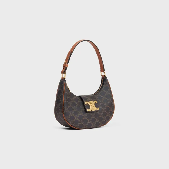 Medium Ava Triomphe Bag In Triomphe Canvas And Calfskin Tan Women CELINE AVA TRIOMPHE Medium Ava Triomphe Bag In Triomphe Canvas And Calfskin Tan Women CELINE AVA TRIOMPHE