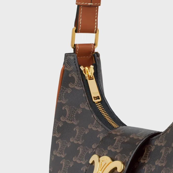 Medium Ava Triomphe Bag In Triomphe Canvas And Calfskin Tan Women CELINE AVA TRIOMPHE Medium Ava Triomphe Bag In Triomphe Canvas And Calfskin Tan Women CELINE AVA TRIOMPHE