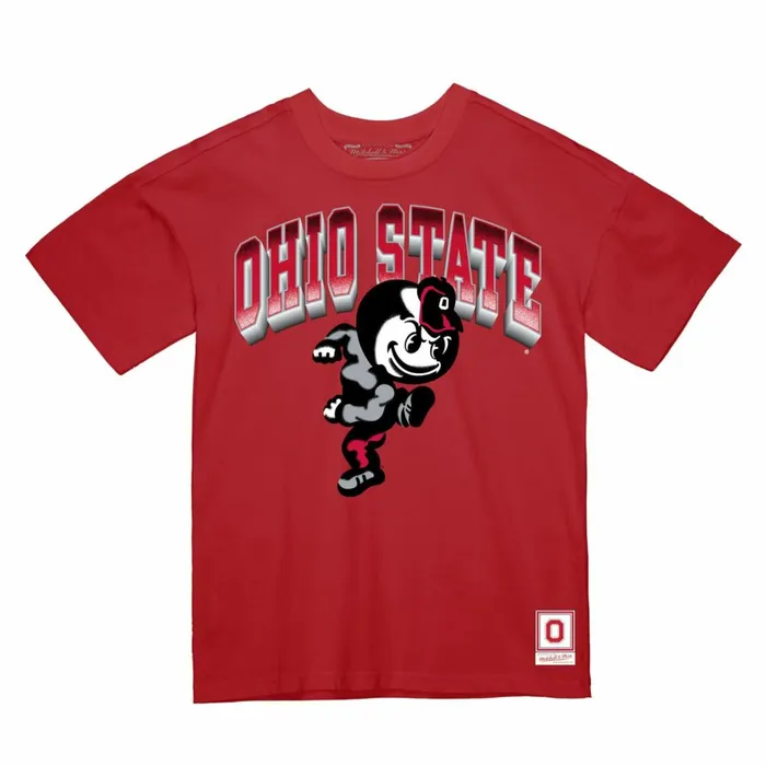 Men039s Collegiate Mitchell and Ness Vintage Brutus Tee Ohio State