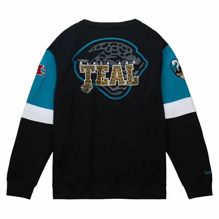 Men039s Hoodies and Sweatshirts Mitchell and Ness All Over Crew 30 Jacksonville Jaguars