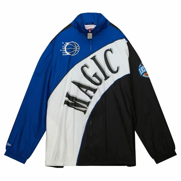 Men039s Jackets and Outerwear Mitchell and Ness Arched Retro Lined Windbreaker Orlando Magic