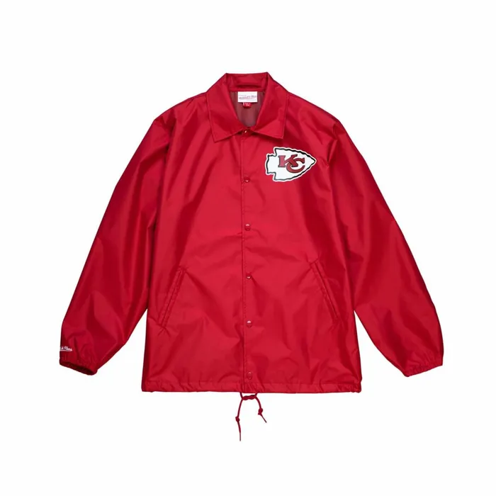 Men039s Jackets and Outerwear Mitchell and Ness Coaches Windbreaker Kansas City Chiefs