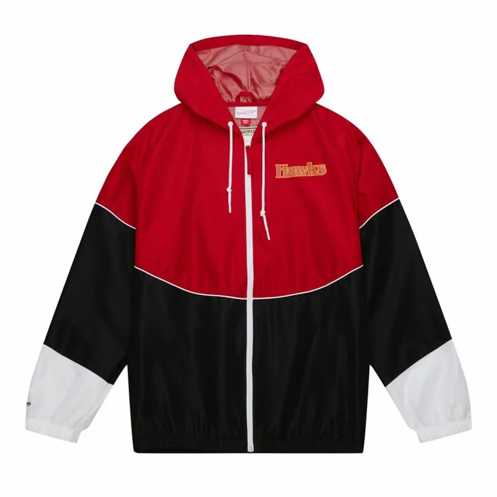 Men039s Jackets and Outerwear Mitchell and Ness Home Team Lightweight Windbreaker Atlanta Hawks