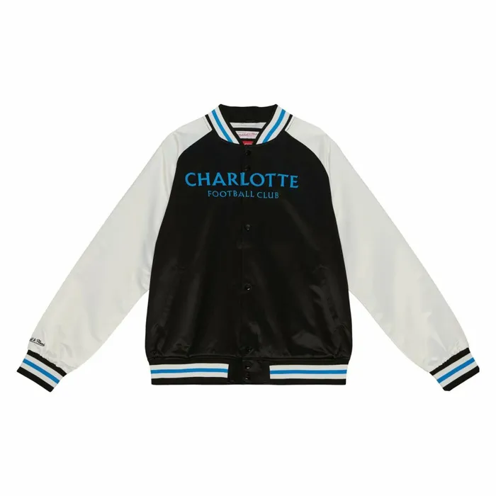 Men039s Jackets and Outerwear Mitchell and Ness Primetime Lightweight Satin Jacket Charlotte FC