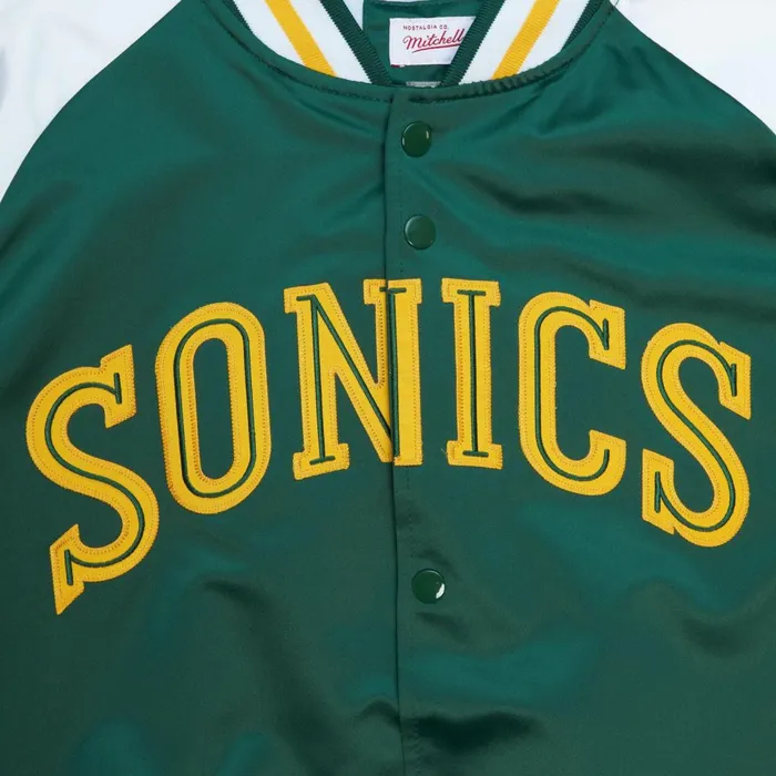 Men039s Jackets and Outerwear Mitchell and Ness Primetime Lw Satin Jacket Seattle Supersonics Men039s Jackets and Outerwear Mitchell and Ness Primetime Lw Satin Jacket Seattle Supersonics