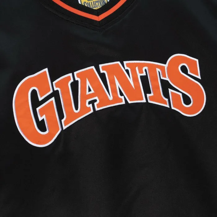 Men039s Jackets and Outerwear Mitchell and Ness Sideline Pullover Satin Jacket San Francisco Giants Men039s Jackets and Outerwear Mitchell and Ness Sideline Pullover Satin Jacket San Francisco Giants