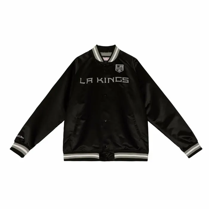 Men039s Jackets and Outerwear Mitchell and Ness Special Script Light Weight Satin Jacket Los Angeles Kings