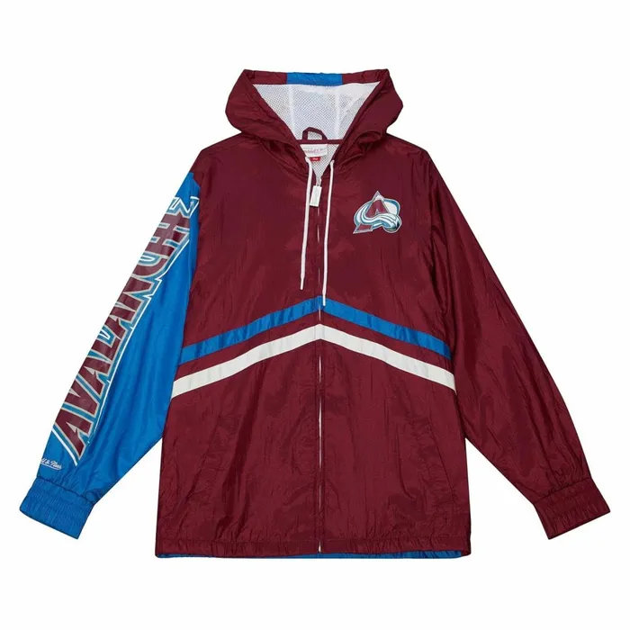 Men039s Jackets and Outerwear Mitchell and Ness Undeniable Full Zip Windbreaker Colorado Avalanche