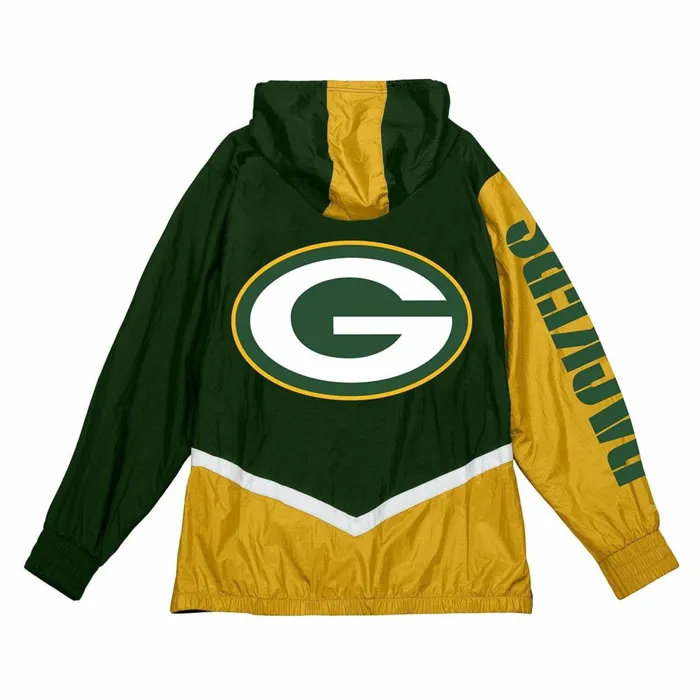 Men039s Jackets and Outerwear Mitchell and Ness Undeniable Full Zip Windbreaker Green Bay Packers Men039s Jackets and Outerwear Mitchell and Ness Undeniable Full Zip Windbreaker Green Bay Packers