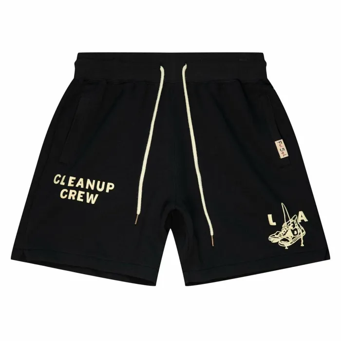 Men039s MandN Brand Mitchell and Ness MandN X Fred Segal Clean Up Crew Fleece Shorts