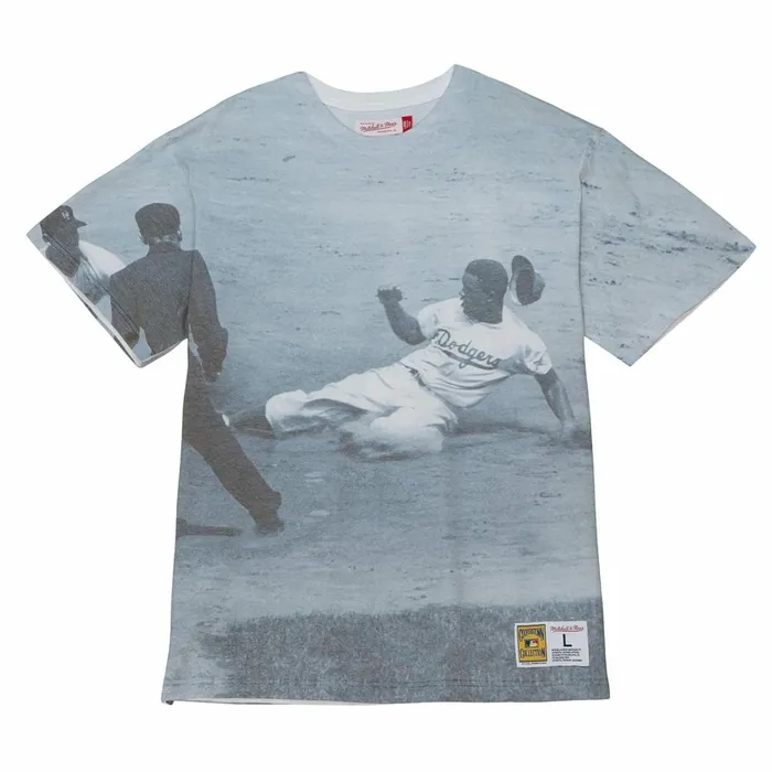 Men039s MLB Mitchell and Ness Highlight Sublimated Player Tee Brooklyn Dodgers Jackie Robinson Men039s MLB Mitchell and Ness Highlight Sublimated Player Tee Brooklyn Dodgers Jackie Robinson