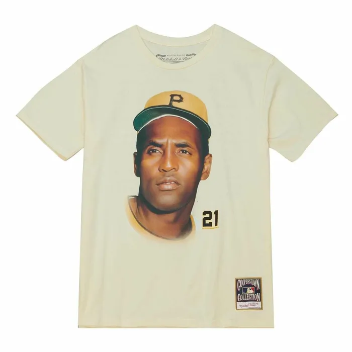Men039s MLB Mitchell and Ness Legend Portrait Tee Pittsburgh Pirates Roberto Clemente Men039s MLB Mitchell and Ness Legend Portrait Tee Pittsburgh Pirates Roberto Clemente