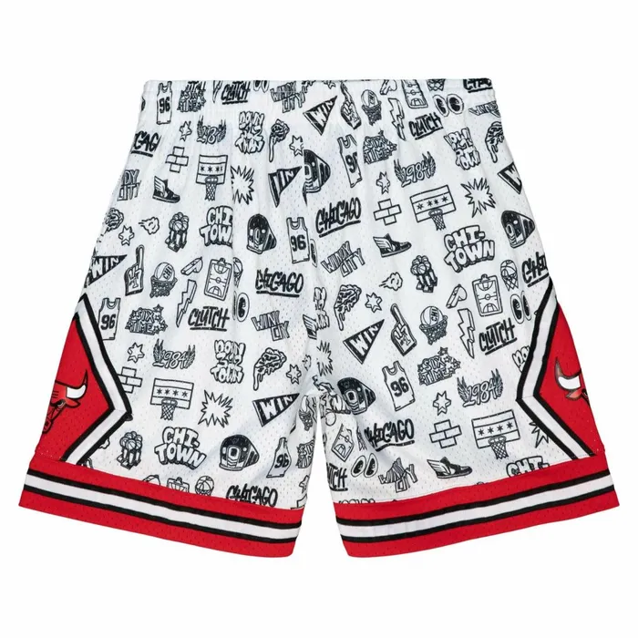 Men039s NBA Swingman Mitchell and Ness Doodle Swingman Chicago Bulls 199798 Shorts Men039s NBA Swingman Mitchell and Ness Doodle Swingman Chicago Bulls 199798 Shorts