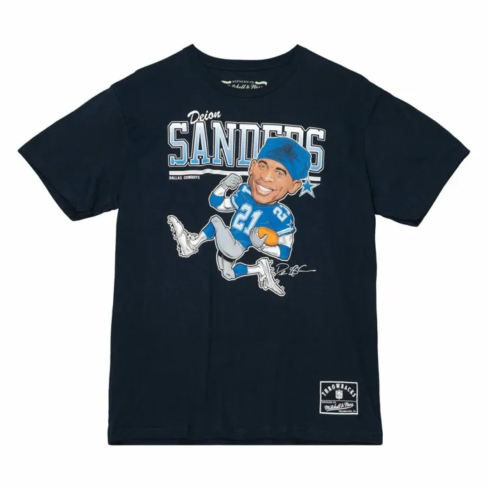 Men039s NFL Mitchell and Ness Classic Caricature Tee Dallas Cowboys Deion Sanders Men039s NFL Mitchell and Ness Classic Caricature Tee Dallas Cowboys Deion Sanders