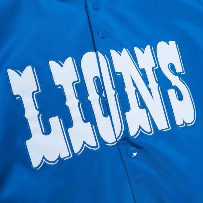 Men039s NFL Mitchell and Ness Lightweight Satin Jacket Detroit Lions Men039s NFL Mitchell and Ness Lightweight Satin Jacket Detroit Lions