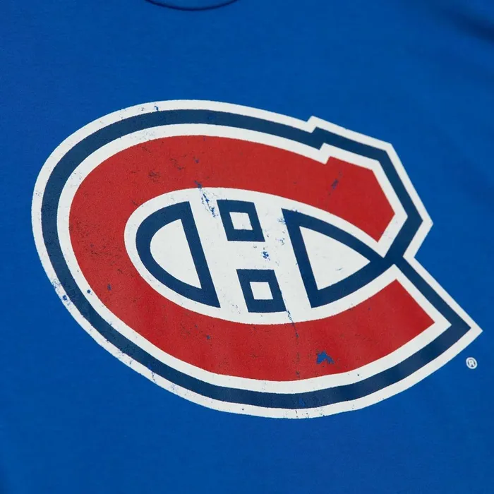 Men039s NHL Mitchell and Ness Distressed Logo Tee Montreal Canadiens Men039s NHL Mitchell and Ness Distressed Logo Tee Montreal Canadiens