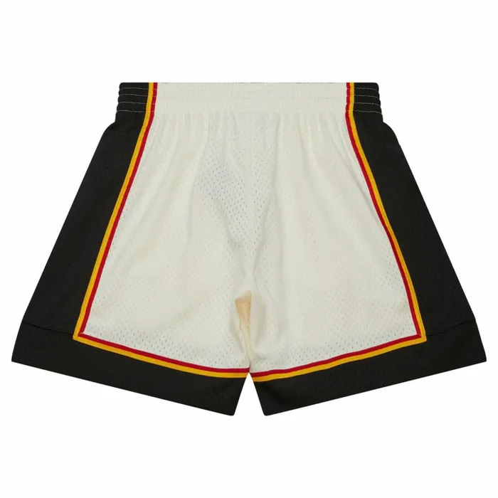 Men039s Shorts Mitchell and Ness Cream Swingman Shorts Detroit Pistons 1998