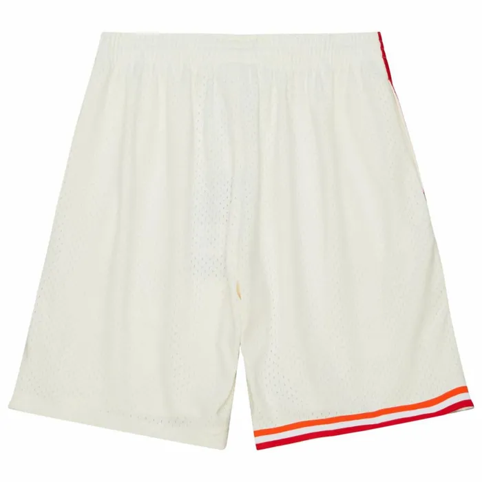 Men039s Shorts Mitchell and Ness Cream Swingman Shorts Miami Heat 1996