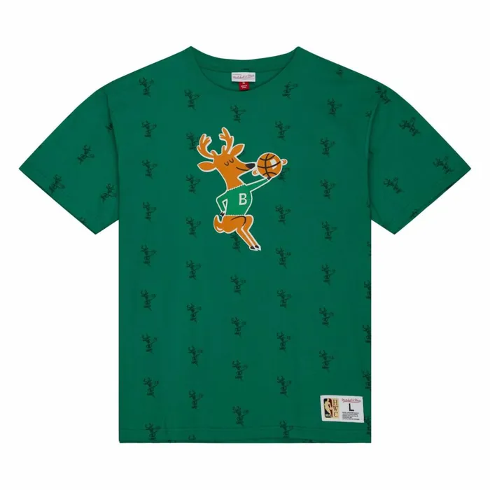 Men039s TShirts and Tops Mitchell and Ness AOP SS Top Milwaukee Bucks