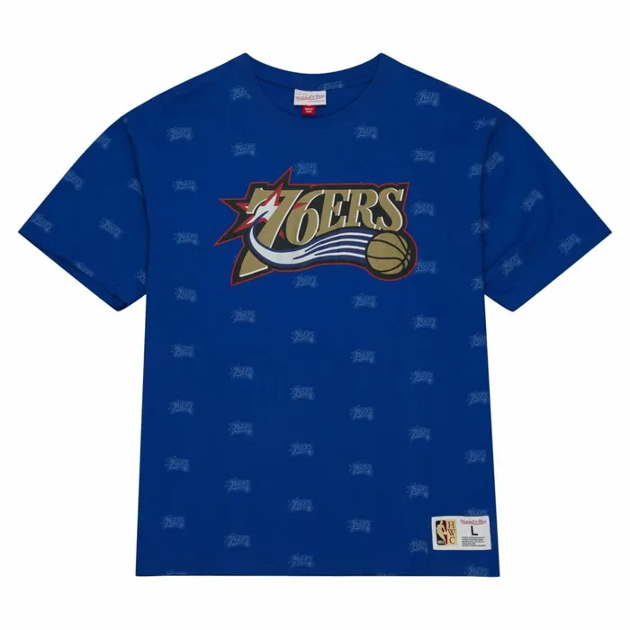Men039s TShirts and Tops Mitchell and Ness AOP SS Top Philadelphia 76ers