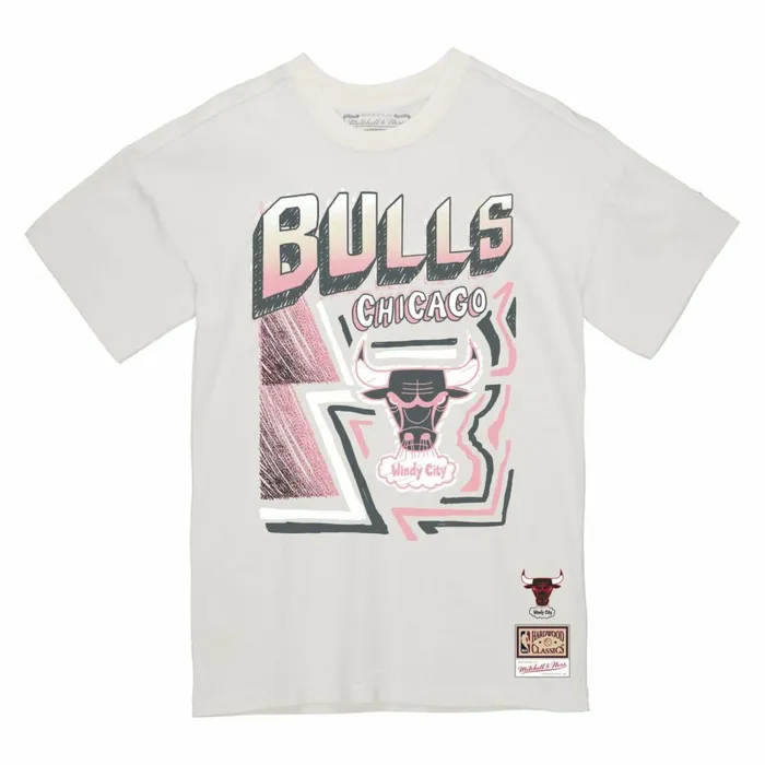 Men039s TShirts and Tops Mitchell and Ness Sidewalk Sketch Tee Chicago Bulls