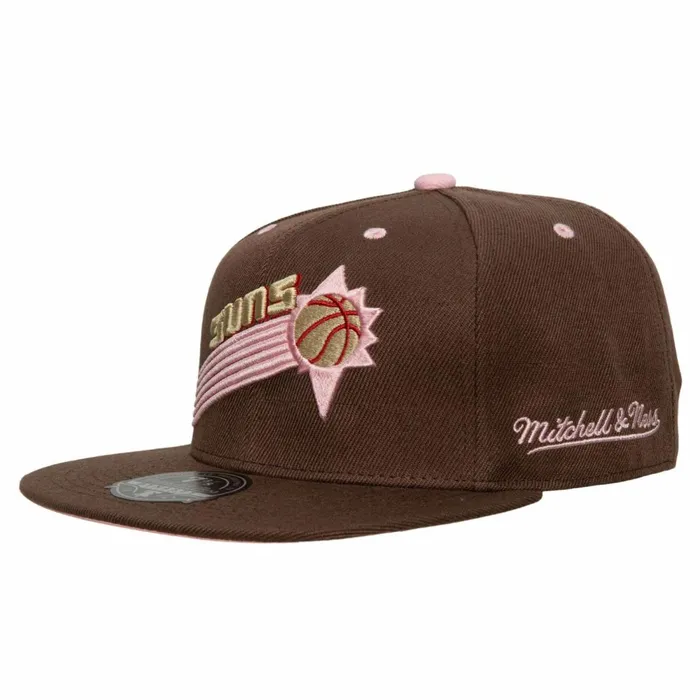 Men039sWomen039s Fitted 163 Styles Mitchell and Ness Brown Sugar Bacon Fitted Hat HWC Phoenix Suns Men039sWomen039s Fitted 163 Styles Mitchell and Ness Brown Sugar Bacon Fitted Hat HWC Phoenix Suns