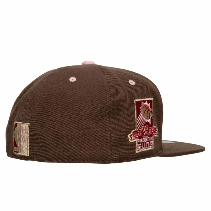 Men039sWomen039s Fitted 163 Styles Mitchell and Ness Brown Sugar Bacon Fitted Hat HWC Phoenix Suns Men039sWomen039s Fitted 163 Styles Mitchell and Ness Brown Sugar Bacon Fitted Hat HWC Phoenix Suns