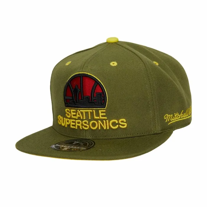 Men039sWomen039s Fitted 163 Styles Mitchell and Ness Dusty Olive Fitted HWC Seattle Supersonics Men039sWomen039s Fitted 163 Styles Mitchell and Ness Dusty Olive Fitted HWC Seattle Supersonics