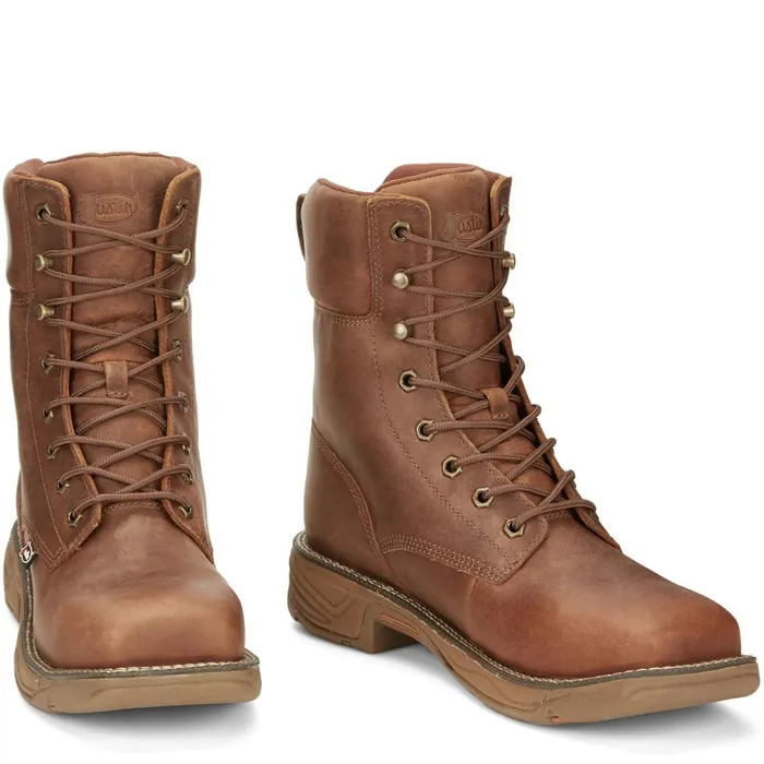 MEN 8034 Rush Waterproof Nano Comp Toe Barley Justin Boots Work
