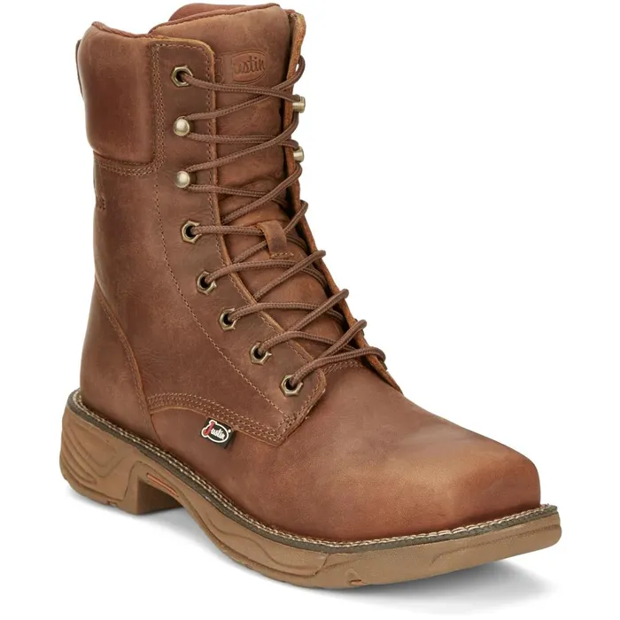 MEN 8034 Rush Waterproof Nano Comp Toe Barley Justin Boots Work