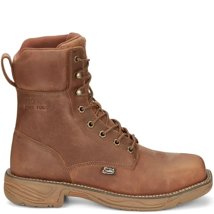 MEN 8034 Rush Waterproof Nano Comp Toe Barley Justin Boots Work