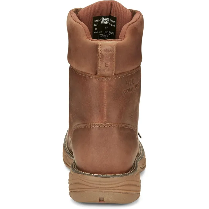 MEN 8034 Rush Waterproof Nano Comp Toe Barley Justin Boots Work