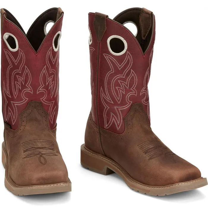 MEN All Around 11034 Steel Toe Walnut Justin Boots Work
