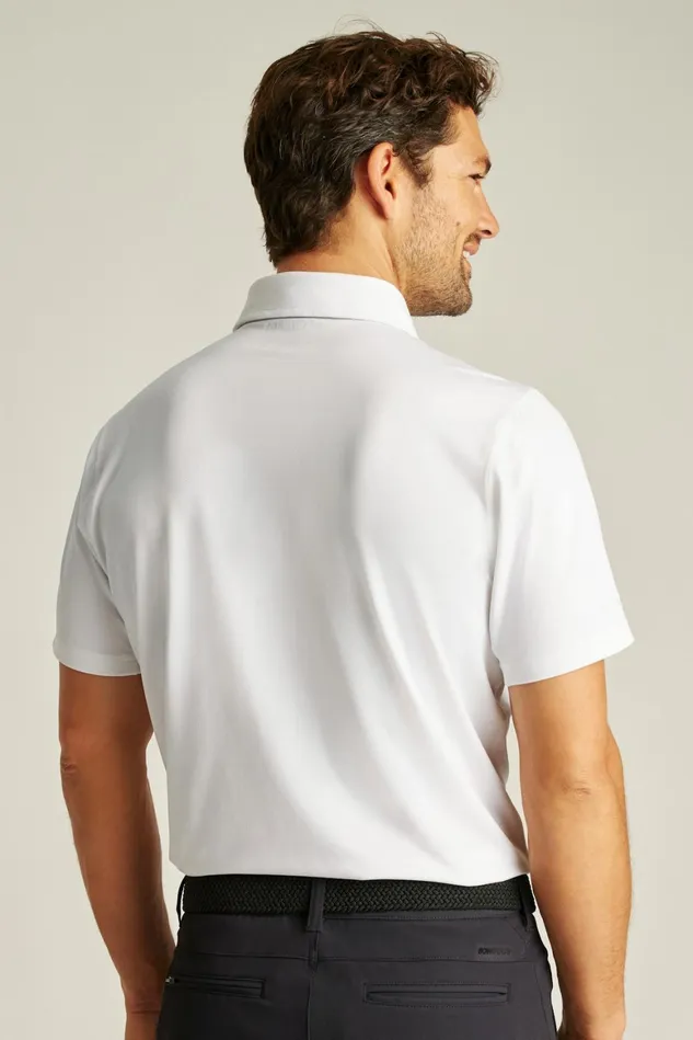 Men All Day Zip Golf Polo Brilliant White Bonobos Golf Polos and Tops