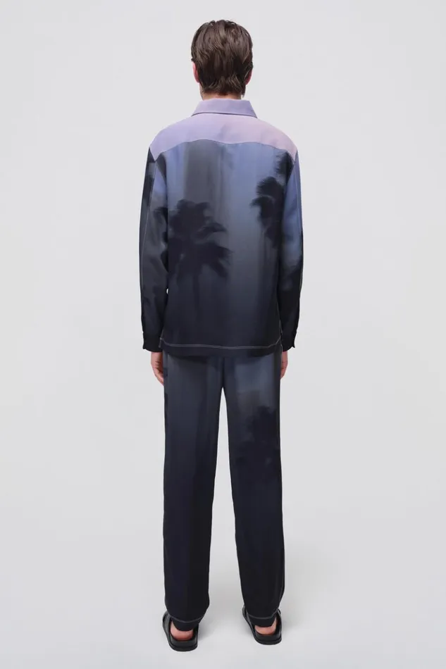 Men Allister Pants Black Palm Print Jonathan Simkhai Pants and Bottoms