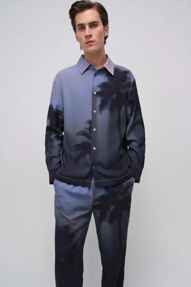 Men Allister Pants Black Palm Print Jonathan Simkhai Pants and Bottoms