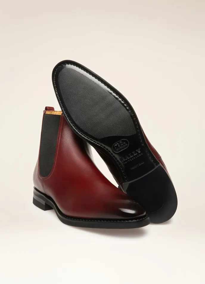 Men Bally Boots Scavone 8211 Leather Boots In Heritage Red