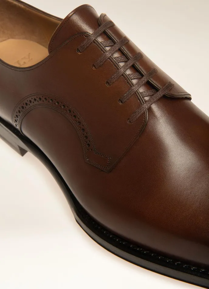 Men Bally LaceUps And Monks Scamardo 8211 Leather Derby Laceup Shoe In Mid Brown