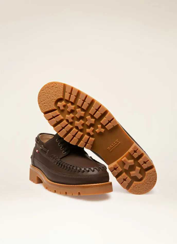 Men Bally LaceUps And Monks Tristan 8211 Leather Moccasins In Brown