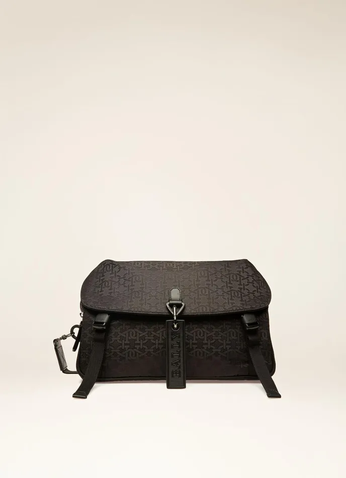 Men Bally Messenger Bags Catch Small 8211 Nylon Jacquard Messenger Bag In Black Men Bally Messenger Bags Catch Small 8211 Nylon Jacquard Messenger Bag In Black